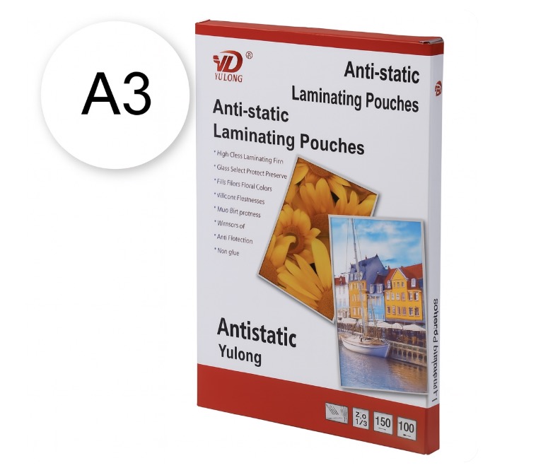 Плівка для ламінування A3 (303х426) 80мкм, YULONG Anti-static (000012711)